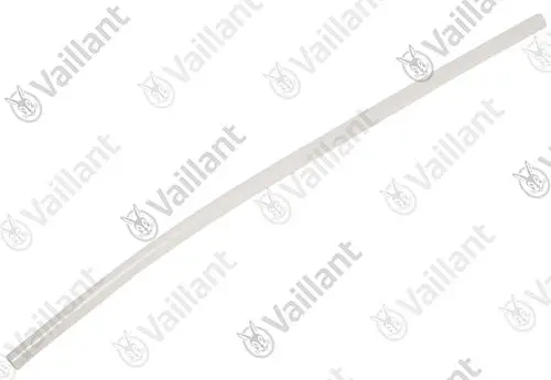 Transparenter Schlauch von Vaillant, länger und geschwungen, geeignet für verschiedene Anwendungen.